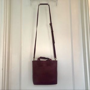 Small Transport Leather Crossbody in Dark Cabernet